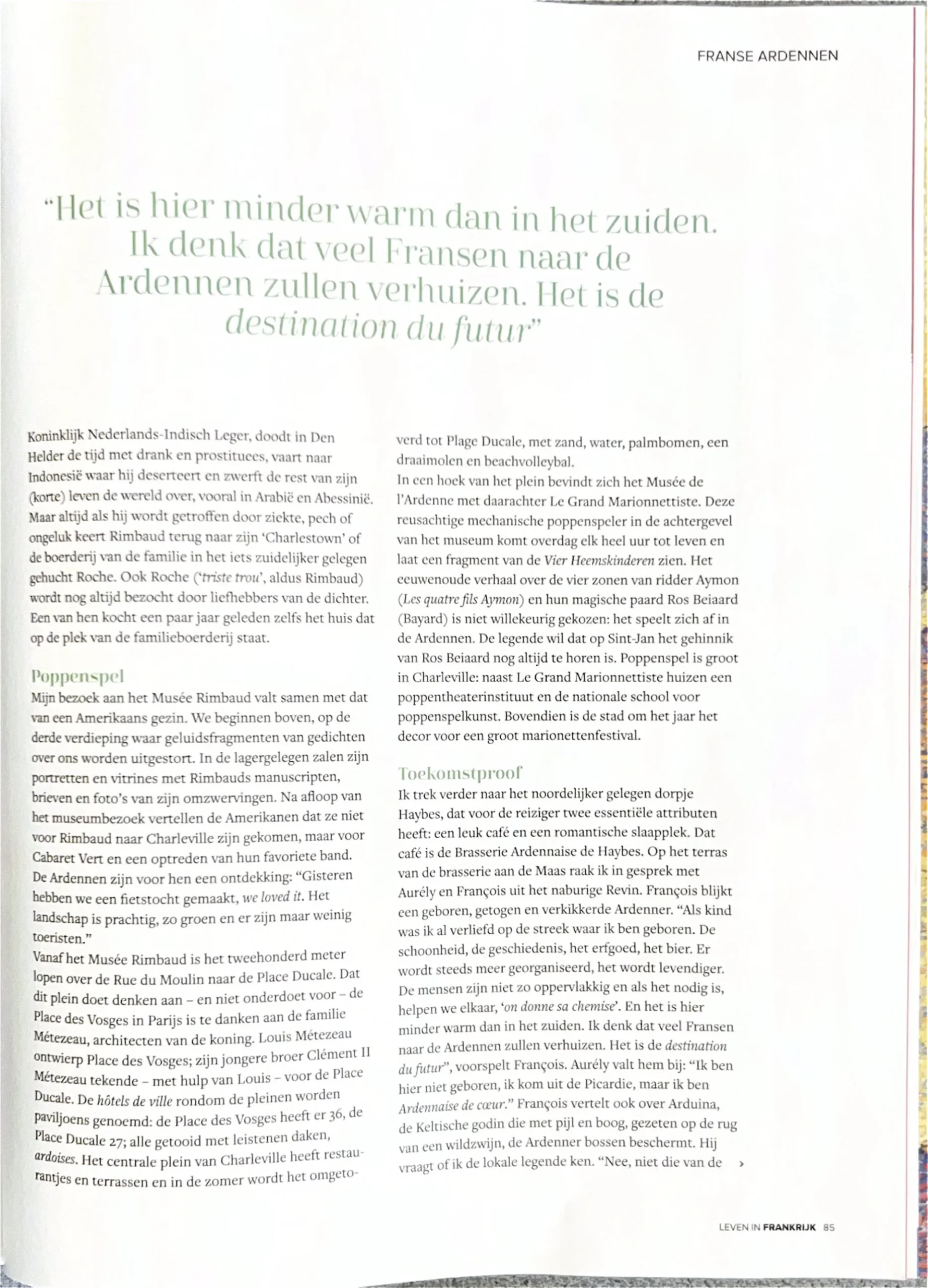 Les Ardennes à l’honneur dans le magazine néerlandais Leven in Frankrijk