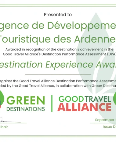 Les Ardennes récompensées pour leurs engagements en faveur d’un tourisme plus responsable